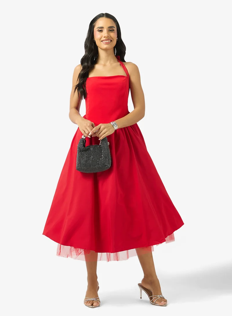 Ginger  Halter Neck Corset Bodice Princess Cut Dress for Women | Best Price UAE